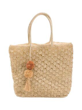 STRAW STUDIOS Handmade Straw Beach Tote